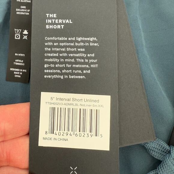 NWT Ten Thousand Men's Admiral Blue 5" Unlined Interval Shorts Size XXL - Picture 4 of 11